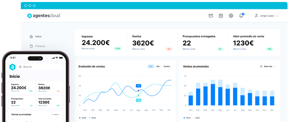Captura del software para agentes comerciales agentesCloud